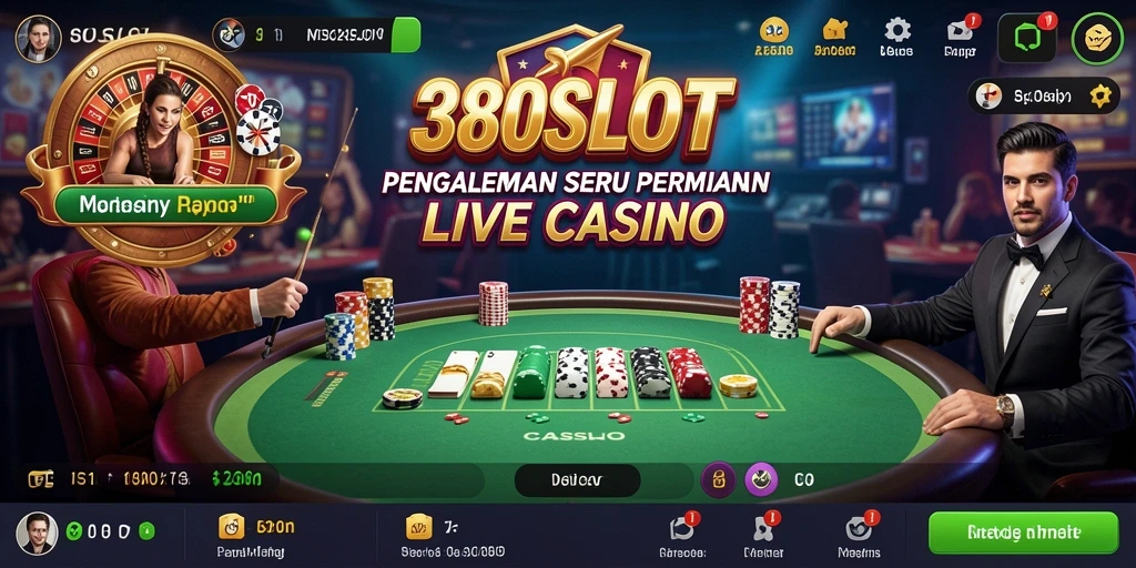 Tampilan gameplay seru di 380SLOT dengan interaksi dealer langsung.