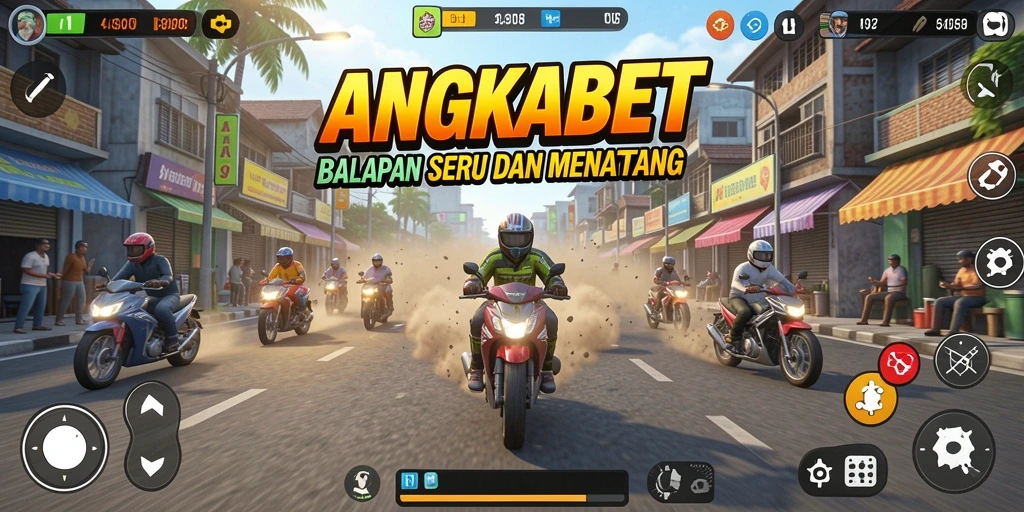 Screenshot <strong>ANGKABET</strong> menampilkan aksi balapan yang mendebarkan.
