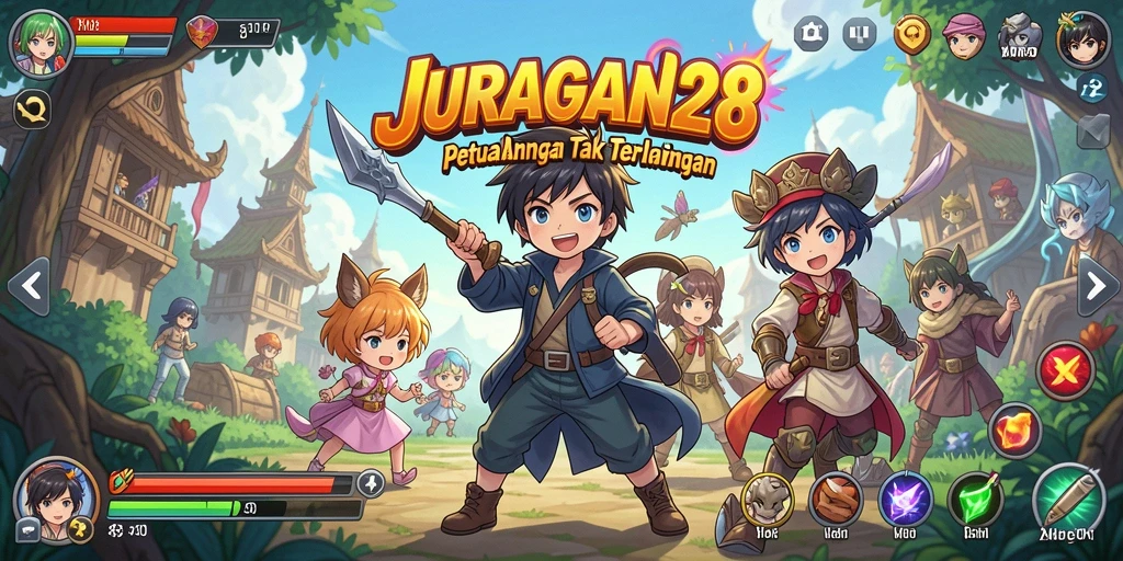 Cuplikan gameplay JURAGAN28 yang menampilkan petualangan Anime yang seru.