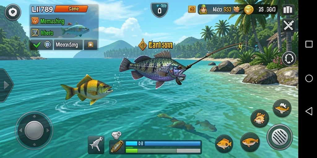 Tampilan menarik dari gameplay LI789 saat menangkap ikan.
