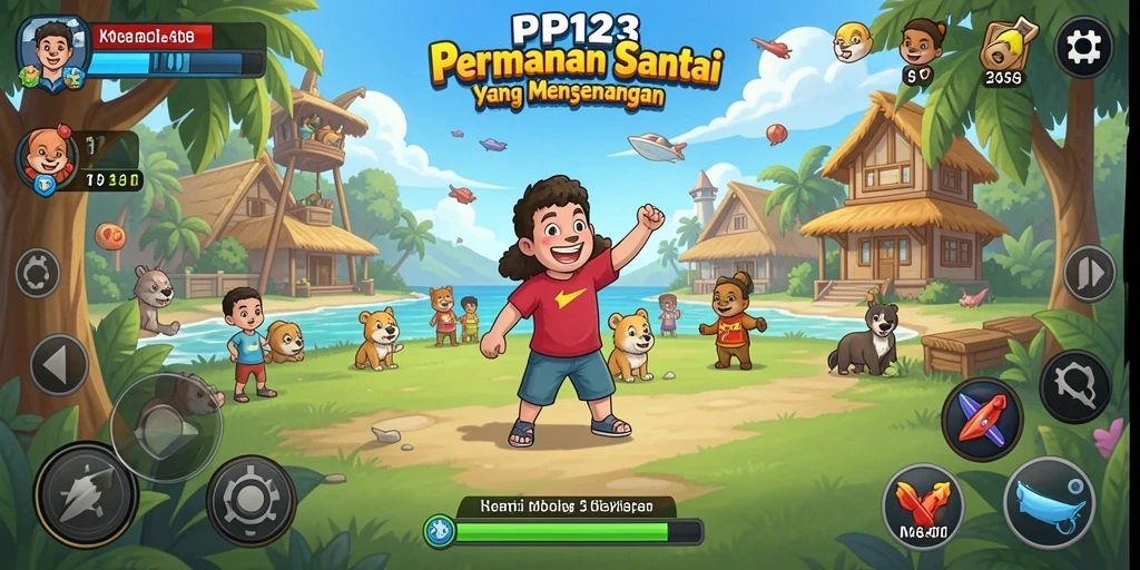 Tampilan menarik dari gameplay PP123 yang penuh warna dan menyenangkan.