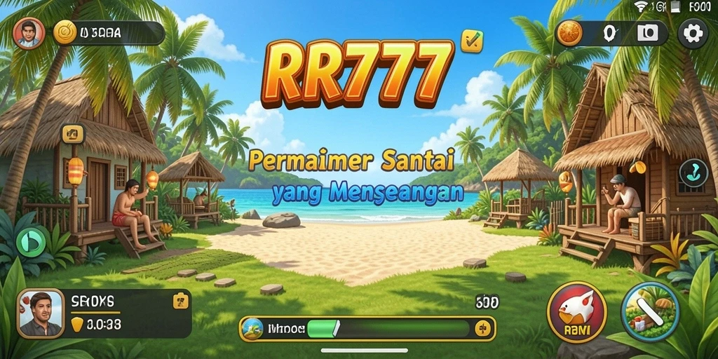 Tampilan gameplay menyenangkan dari RR777 yang penuh warna.