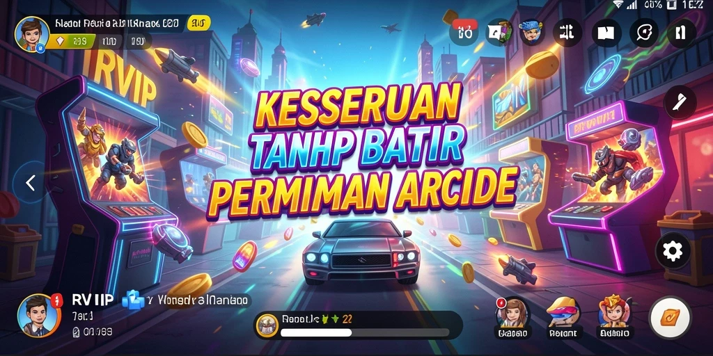 Screenshot utama RVIP menunjukkan pemain menghadapi rintangan arcade yang menantang.