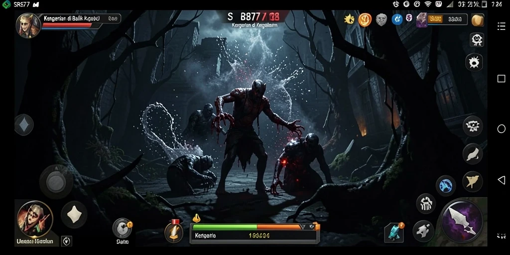 Screenshot menampilkan gameplay mendebarkan dengan suasana Horror.