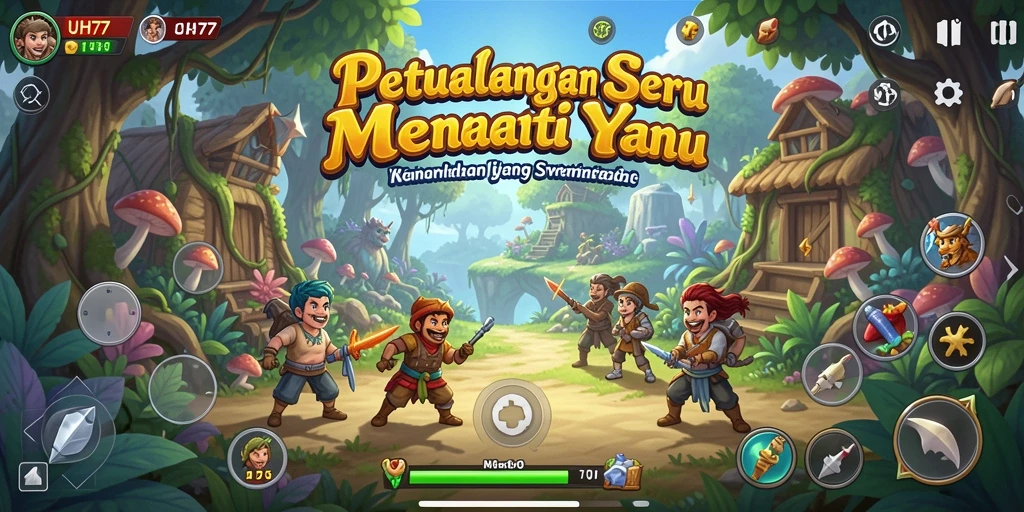 Screenshot menunjukkan pemandangan menakjubkan dari gameplay UH77.