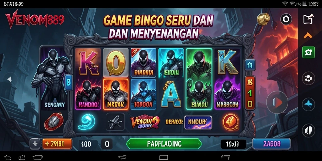 Screenshot gameplay VENOM889 yang menampilkan suasana Bingo yang seru.